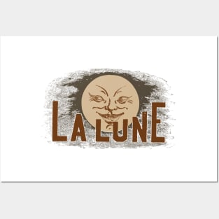 Moon Face with the French phrase, "La Lune" Posters and Art